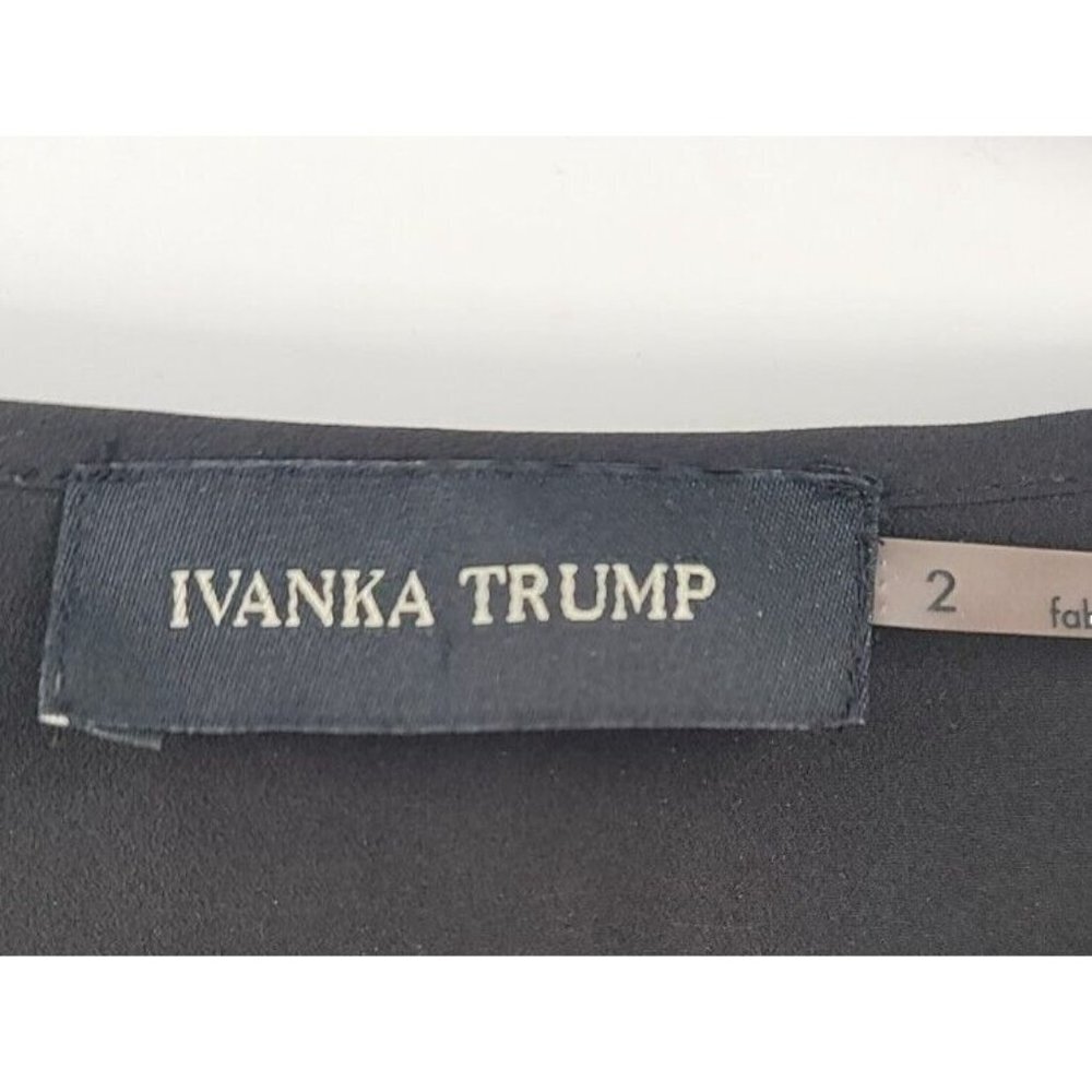 Ivanka Trump Little Black Dress Tie Waist Womens Size 2 Mid Length Drop Waist - Picture 5 of 6